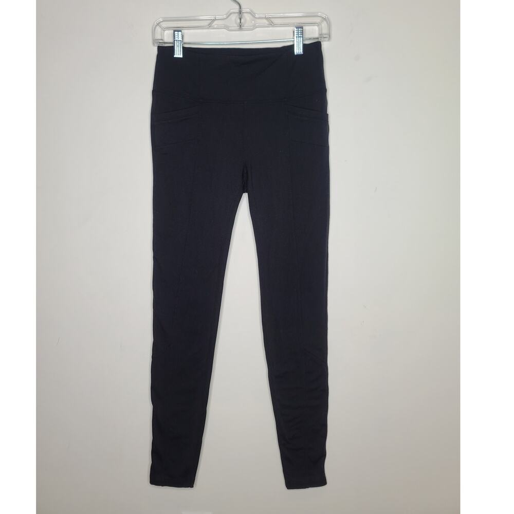 Athleta black metro legging athleisure athletic with pockets - small